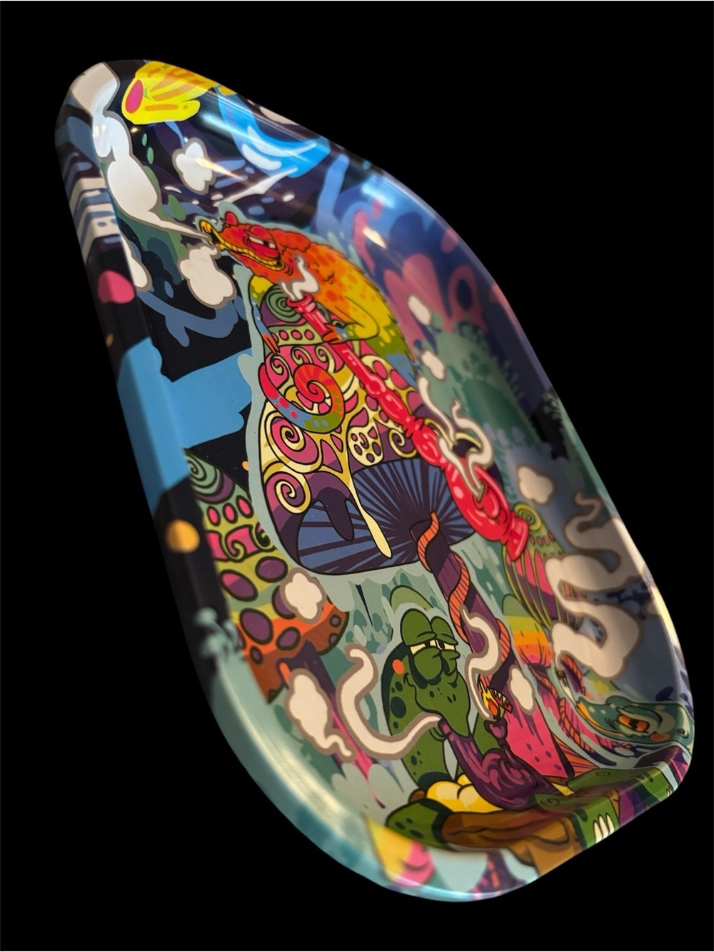 Pulsar Multicolor Psychedelic Mushroom Art Tray - Picture 2 of 2